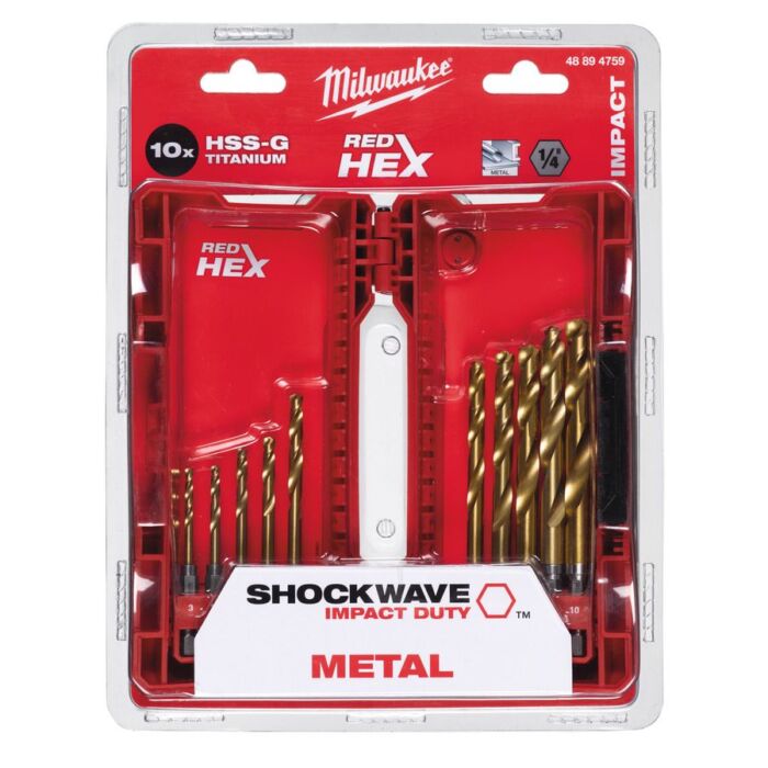 Hss G Tin Shockwave Red Hex Drill Bits Set48894759 Pack 1 Hires